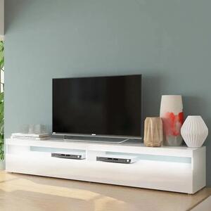 Porta TV BURRATA: elegante soluzione da 200 cm in bianco lucido