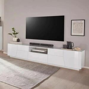 Mobile Porta TV: ALIEN Lowboard 220 Bianco Laccato - Dimensioni 220,1x43x46 cm