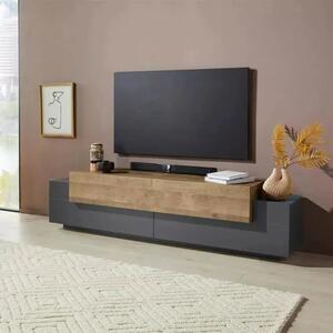 Porta TV Corona 200 cm - Colori Anthracite/Oak - Dimensioni 356 200 x 45 x 51,6 cm