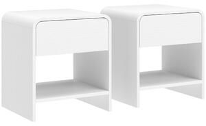 HOMCOM Set 2 comodini moderni con cassetto e scomparto aperto, 40x35x45 cm, bianco | Aosom Italy