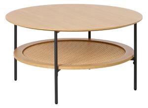 Tavolino da salotto rotondo di colore naturale con effetto rovere ø 80 cm Pensacola – Unique Furniture