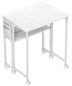HOMCOM Scrivania pieghevole trasformabile in tavolino laterale con ripiano aperto, bianco | Aosom Italy