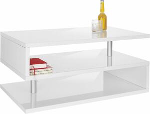 Tavolino da Salotto Zeta 90 - Mobile Elegante per la zona giorno, Bianco laccato