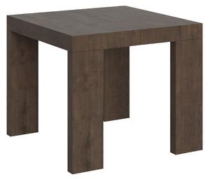 Tavolo da Pranzo Allungabile Roxell 90x90/246 cm - Stile Versatile e Multifunzionale, L.90 P.90 H.77 cm (allungabile fino a 246 cm) / Noce