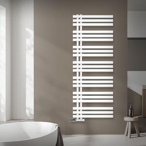 Radiatore da bagno LuxeBath Design, 600x1600 mm, bianco, set di collegamento termostato ad angolo a parete, senza elemento riscaldante