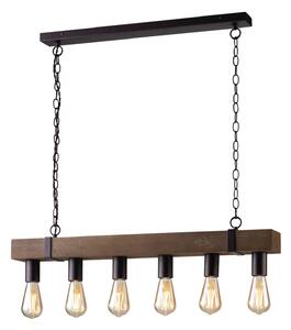 Eco-Light Lampada a sospensione Texas legno anticato, 6 luci