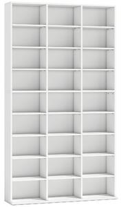 HOMCOM Scaffale multimediale per 835 CD o 500 DVD con 21 ripiani regolabili, bianco | Aosom Italy