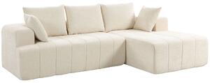 HOMCOM Divano letto angolare 3 posti in ciniglia con penisola, 256 cm, beige | Aosom Italy