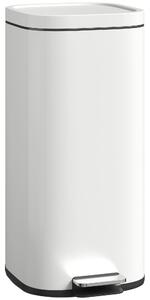 HOMCOM Pattumiera da cucina 30 L a pedale con coperchio soft-close e fermo apertura | Aosom Italy