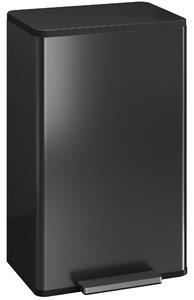 HOMCOM Pattumiera da cucina 45 L a pedale con coperchio soft-close e secchio estraibile, nero | Aosom Italy
