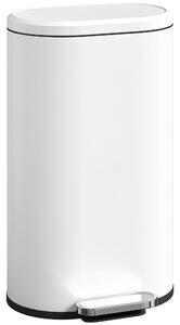 HOMCOM Pattumiera da cucina 30 L a pedale con coperchio soft-close, bianco crema | Aosom Italy
