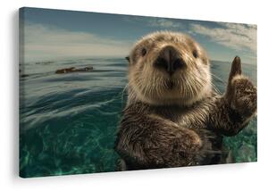 Quadro su tela – Lontra giocosa nell'oceano