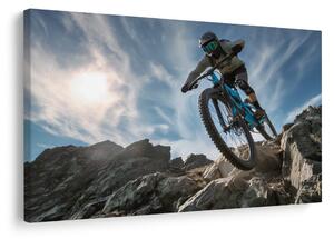 Quadro su tela – Ciclista sul sentiero di montagna
