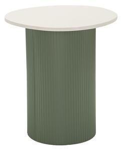 Tavolinetto Frankfurt Marble 40x42x45 cm in Metallo e MDF e Marmo Artificiale Verde e Bianco