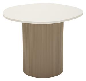 Tavolinetto Frankfurt Marble 46x48x39 cm in Metallo e MDF e Marmo Artificiale Grigio e Bianco