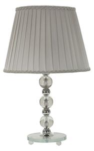 Lampada da Tavolo Tolly Ø30x48 cm in Metallo e Vetro e Tessuto Argento