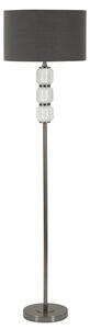 Lampada da Terra Bright One Ø42,5x163 cm in Vetro e Ferro e Tessuto Bianco e Grigio