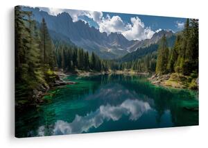 Quadro su tela – Lago di montagna nel bosco