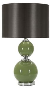 Lampada da Tavolo Eva Two Ø38x65 cm in Vetro e Ferro e Tessuto Verde e Grigio