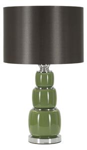 Lampada da Tavolo Eva Three Ø33x57 cm in Vetro e Ferro e Tessuto Bianco e Grigio