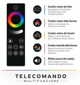 Camino elettrico da incasso a parete 3 lati L 150 LED RGB APP BELMONT150