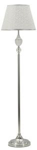Lampada da Terra Kody Ø40x158 cm in Ferro e Tessuto Argento e Bianco