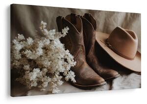 Quadro su tela – Stivali da cowboy con cappello