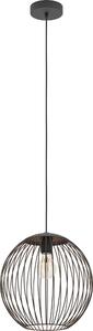 EGLO Lampada a sospensione Almanzora, lampada a sospensione a 1 luce, ideale per tavoli da pranzo, realizzata in metallo nero e rame, lampada per sala da pranzo, attacco E27, diametro 32 cm
