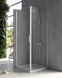 Box doccia 80x80 Rio a pivot vetro 6 mm trasparente H 195 cromo