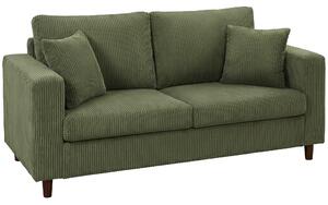 HOMCOM Divano 2 Posti in Velluto a Coste, Seduta Ampia e Profonda, Braccioli Larghi, per Soggiorno, 170x80x82cm, Verde | Aosom Italy