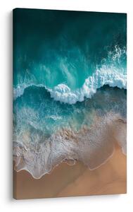 Quadro su tela – Onda turchese sulla spiaggia