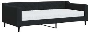 VidaXL Divano letto con materasso Nero 90x200 cm Tessuto