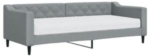 VidaXL Divano letto con materasso Grigio chiaro 80x200 cm Tessuto