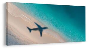 Quadro su tela – Costa azzurra con aereo