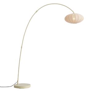 Lampada da terra ad arco Japandi beige con paralume - Bida