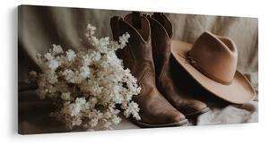 Quadro su tela – Eleganza rustica con fiori