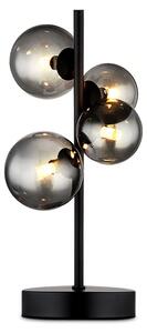 Lampada da tavolo a LED, metallo, nero, vetro, fumo, globi
