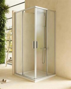 Box doccia 100x100 Rio doppio scorrevole vetro 6 mm trasparente H 195 cromo