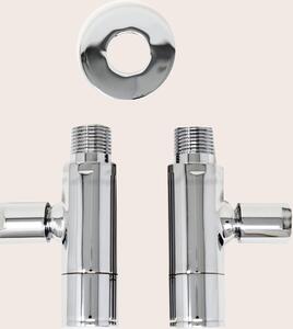 Coppia rubinetti sottolavabo con filtro 1/2 in ottone cromato Smart