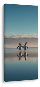 Quadro su tela – Pinguini in paesaggio invernale