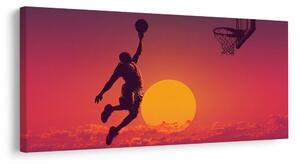 Quadro su tela – Giocatore di basket al tramonto