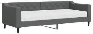 VidaXL Divano letto con materasso Grigio scuro 80x200 cm Tessuto