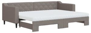 Divano Letto Estraibile con Materassi Tortora 80x200 cm Tessuto