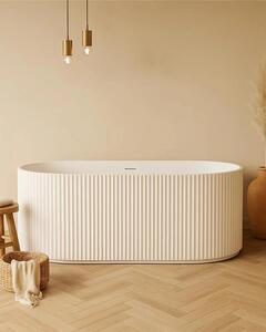 Vasca 170x80 Jeorgia freestanding in acrilico cannettato bianco lucido