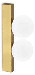 Binomio lampada da soffitto 2 sfere led 6w 450 lm 3000 k ottone