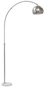 HOMCOM Lampada da terra ad arco con base in marmo 167 cm, argento | Aosom Italy