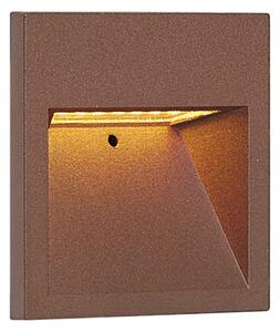 Lampada da parete moderna marrone ruggine quadrata con LED IP54 - Gem