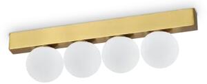 Binomio lampada da soffitto led 3000k 12w 900 lm 4 sfere ottone