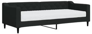 VidaXL Divano letto con materasso Nero 80x200 cm Tessuto