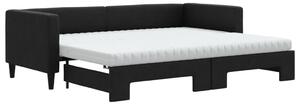 VidaXL Divano letto estraibile con materasso Nero 80x200 cm Tessuto